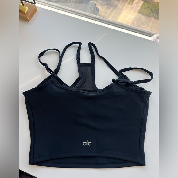 Alo Airlift Double Check Bra Tank- Black - Picture 5 of 5